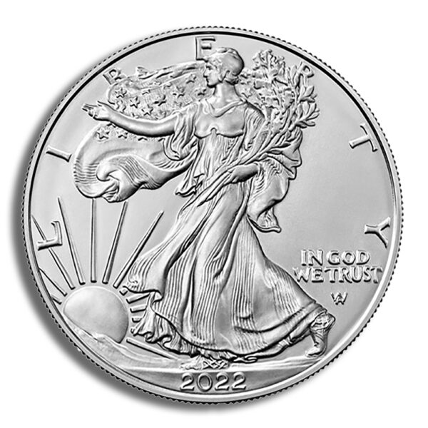 2022-W Burnished Silver Eagle with Box & COA - Image 2