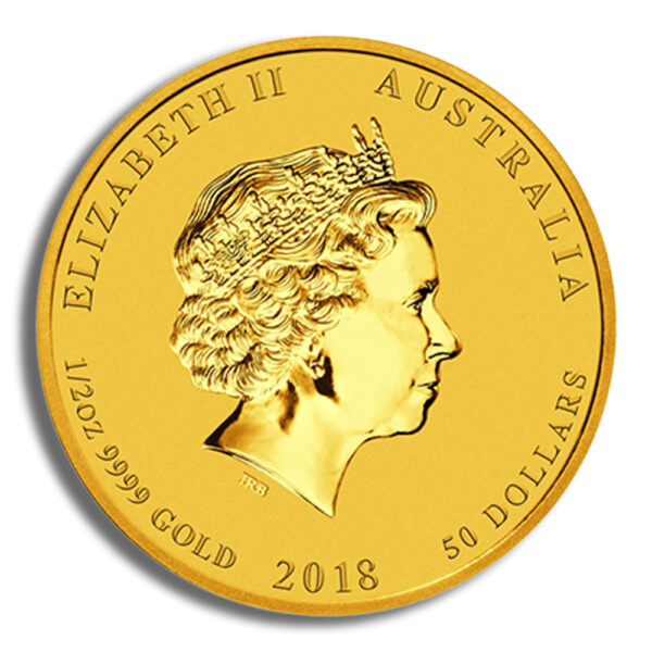 2018 1/2 oz Australia Gold Lunar Dog BU - Series II - Image 2