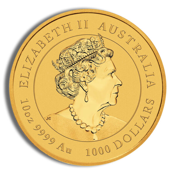2023 10 oz Australia Gold Lunar Rabbit BU - Series III - Image 2
