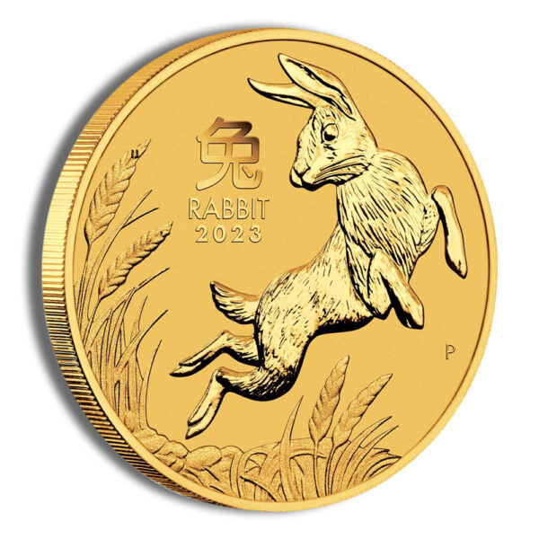 2023 2 oz Australia Gold Lunar Rabbit BU - Series III - Image 3
