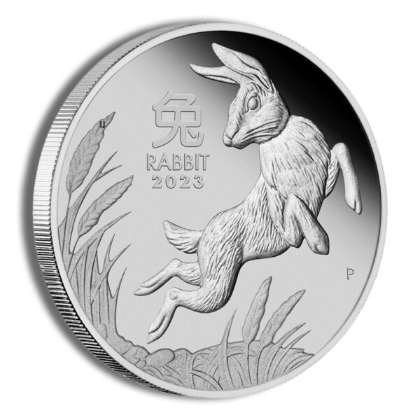 2023 1 oz Australia Platinum Lunar Rabbit BU - Series III - Image 3