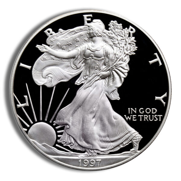 1997-P Proof Silver Eagle with Box & COA - Image 2