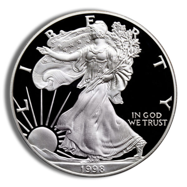 1998-P Proof Silver Eagle with Box & COA - Image 2