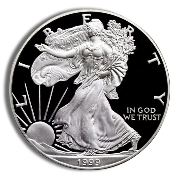 1999-P Proof Silver Eagle with Box & COA - Image 2