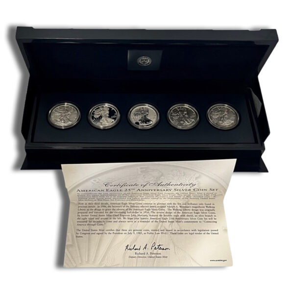 2011 American Silver Eagle 5 Coin Anniversary Set w/ Box & COA