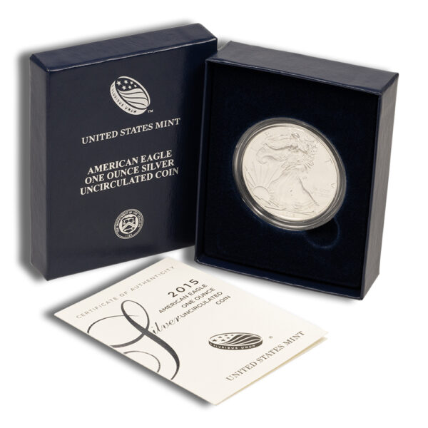 2015-W Burnished Silver Eagle with Box & COA