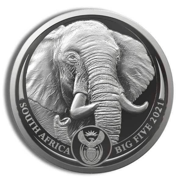 2021 1 Kilo Silver South African Big 5 Elephant Coin - Series II