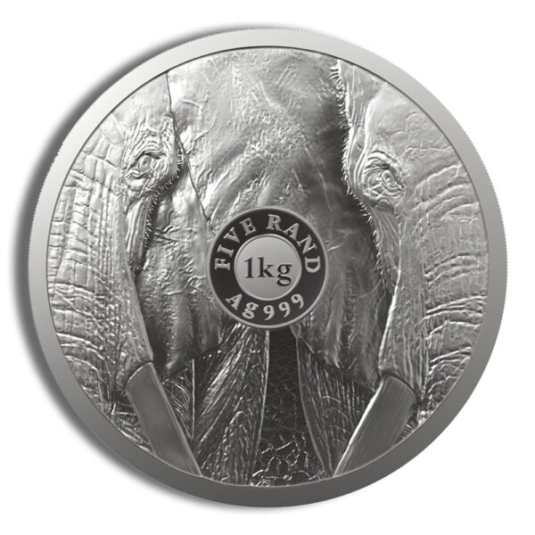 2021 1 Kilo Silver South African Big 5 Elephant Coin - Series II - Image 2