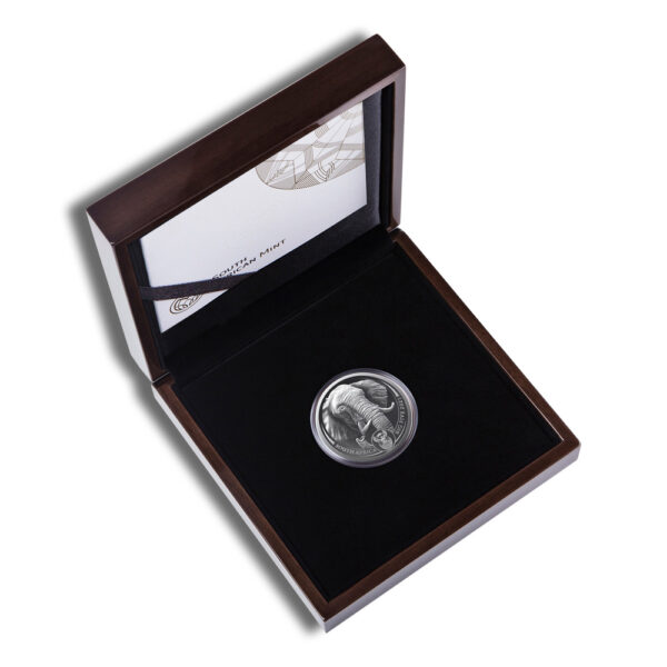 2021 1 Kilo Silver South African Big 5 Elephant Coin - Series II - Image 3