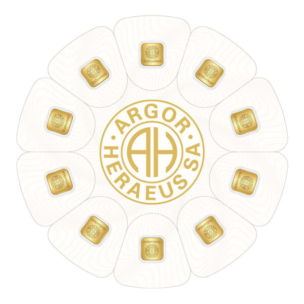 10 x 1 gram Argor Heraeus "Goldseed" Gold Multi-Bar