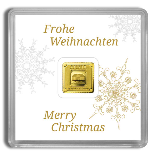 1 gram Gold Bar - Geiger (Christmas Assay)