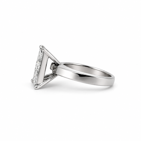 Estate 14K White Gold Princess Cut Diamond Cluster Ring Designer Size 6.5 - Image 3