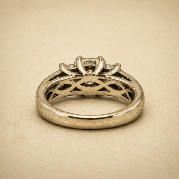 Vintage Estate 14K Gold 1.95CTW Diamond Ring Emerald Cut Size 7 Wedding - Image 4