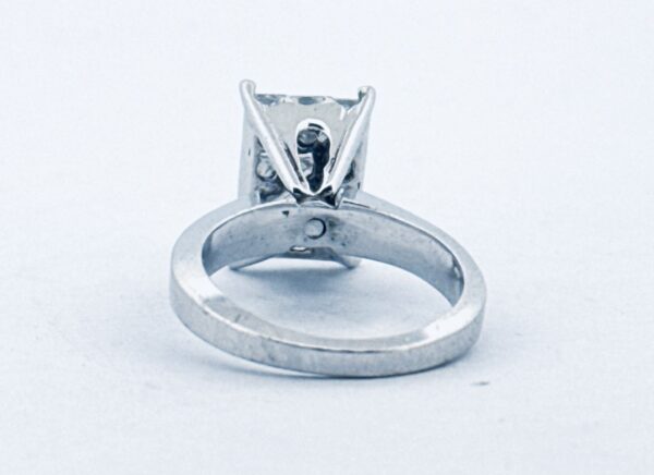 Estate 14K White Gold Princess Cut Diamond Cluster Ring Designer Size 6.5 - Image 5