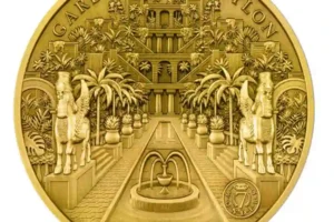 2024 Solomon Islands "Hanging Gardens of Babylon" $50 100g Gold Coin