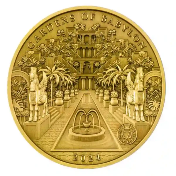 2024 Solomon Islands "Hanging Gardens of Babylon" $50 100g Gold Coin