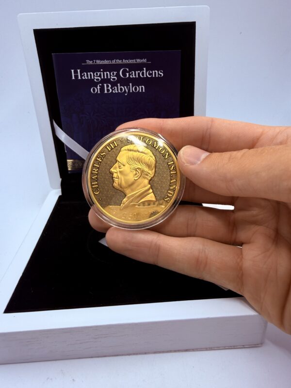 2024 Solomon Islands "Hanging Gardens of Babylon" $50 100g Gold Coin - Image 5