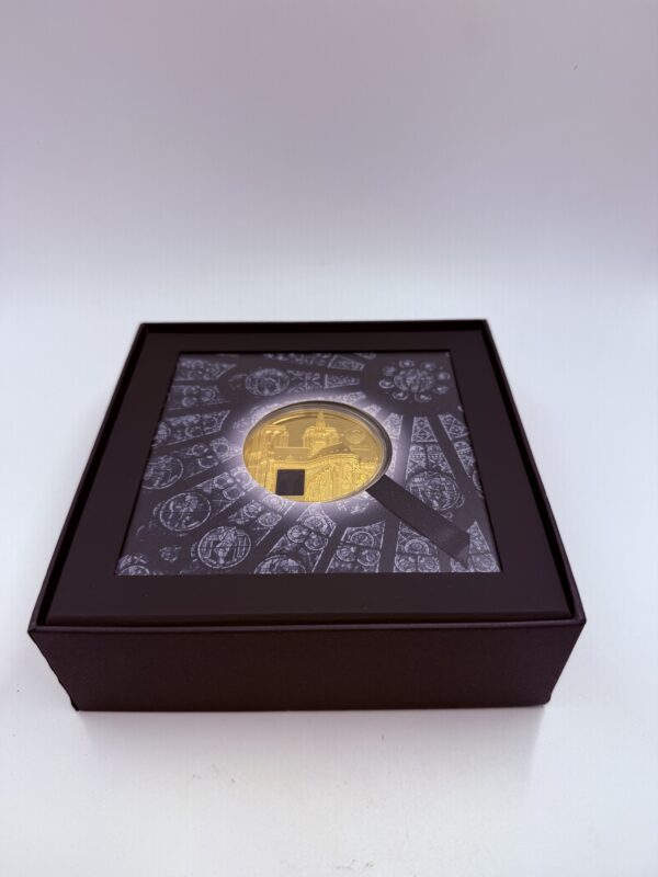 Tiffany Art 2021 - Metropolis Paris 5oz Gold - Palau $500 - with Stained Glass - Image 4