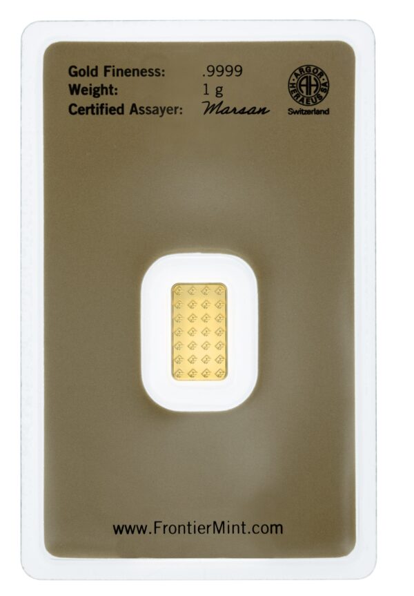 1 gram Gold Bar - Frontier (Carded) - Image 2