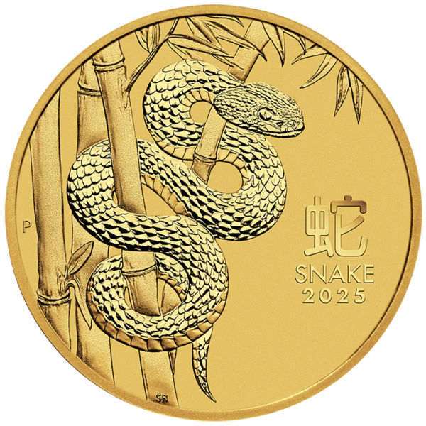 2025 1 oz Australia Gold Lunar Snake BU - Series III