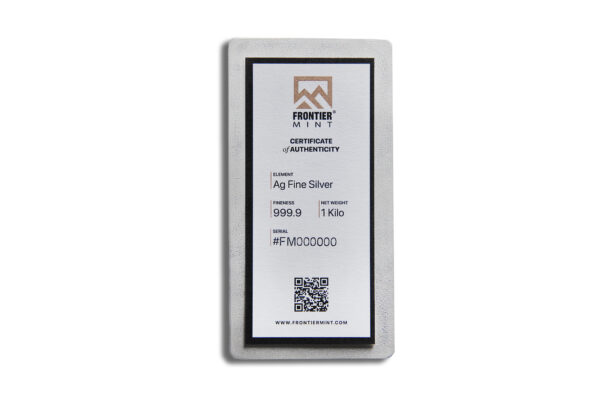 1 Kilo Silver Bar - Frontier Mint (Frosted) - Image 2