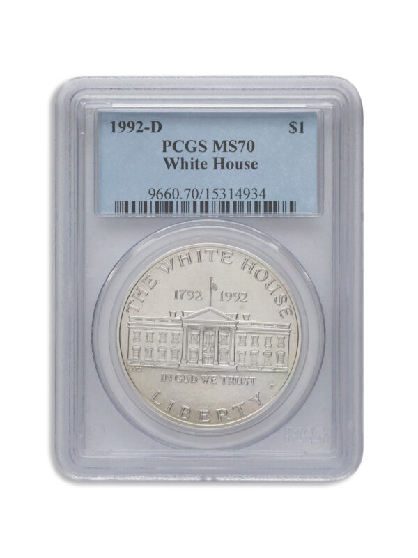 1992-D $1 White House Silver Commem - PCGS MS70 - Image 2