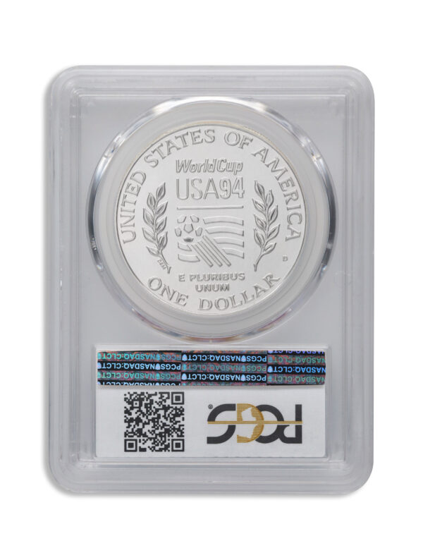 1994-D $1 World Cup Silver Commem - PCGS MS70 - Image 2