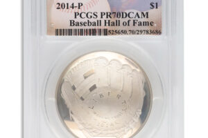 2014-P $1 Baseball Hall Fame Silver Commem - PCGS PF70