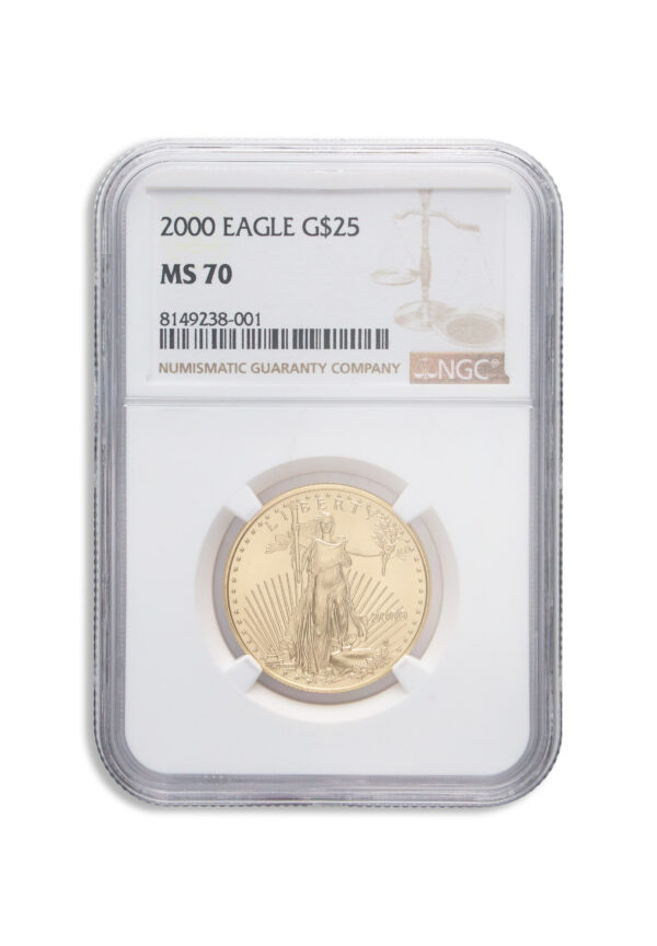 2000 1/2 oz Gold Eagle $25 NGC MS70