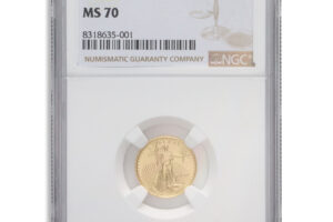 1992 1/10 oz Gold Eagle $5 NGC MS70
