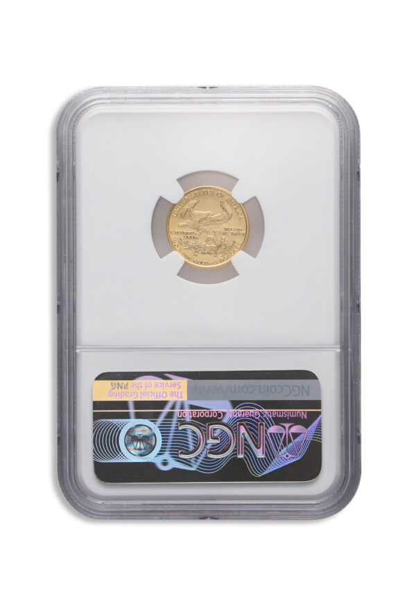 1993 1/10 oz Gold Eagle $5 NGC MS70 - Image 2