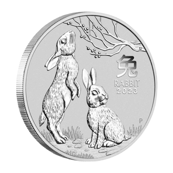 2023 1 oz Australia Silver Lunar Rabbit BU - Series III - Image 3