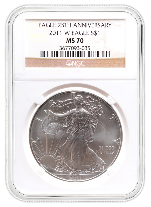 2011-W Burnished Silver Eagle NGC MS70 Anni Set Designation