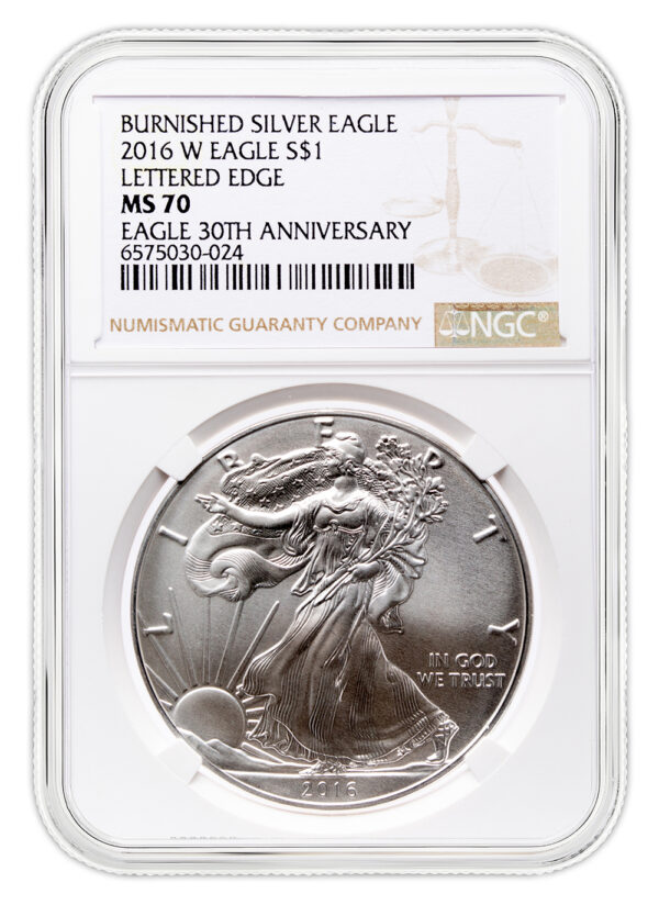 2016-W Burnished Silver Eagle NGC MS70