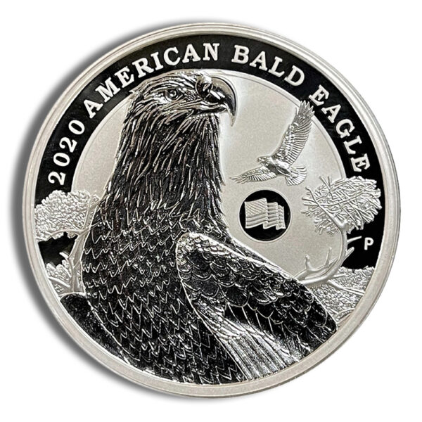 2020 1 oz Tuvalu Bald Eagle Silver Coin - Image 2