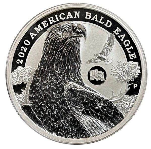 2 oz Tuvalu Bald Eagle Silver Coin (Year Varies) - Image 2