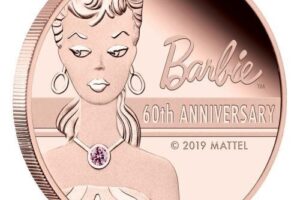 Barbie 22ct 2oz $500 Rose Gold Coin - With Argyle Pink Diamond