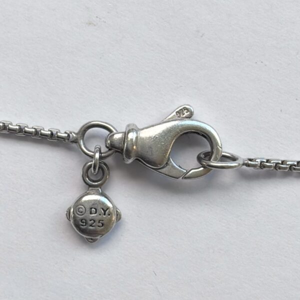 David Yurman Sterling Silver 925 Cable Wrap Pendant Necklace With Blue Topaz Stone - 6.3g - Image 8
