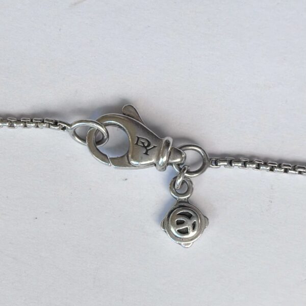 David Yurman Sterling Silver 925 Cable Wrap Pendant Necklace With Blue Topaz Stone - 6.3g - Image 9