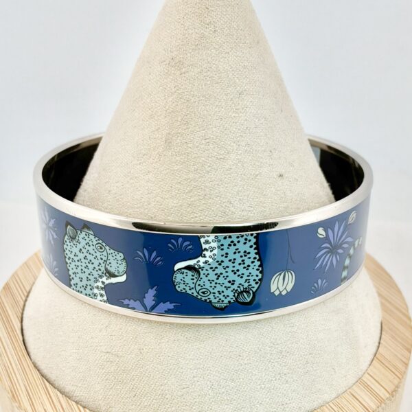 Authentic Vintage Hermès Les Léopards Enamel Bangle Bracelet Size 8 - 39.4g - Image 3