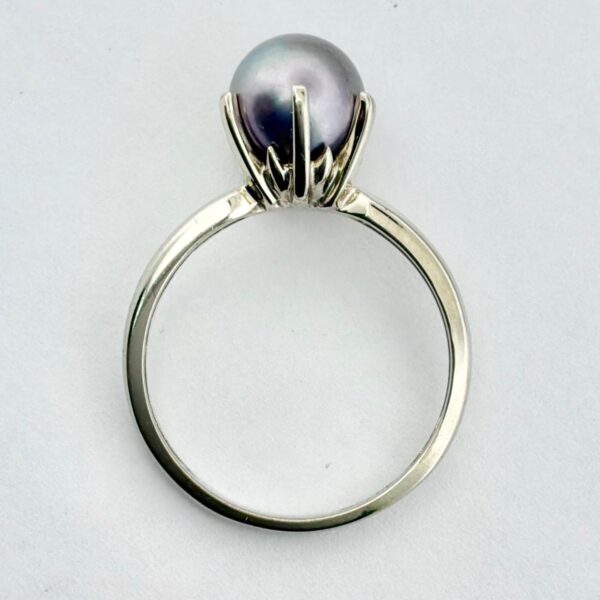 Vintage 14K Gold Ring With Lavender-Grey Pearl Size 5.75 - 2.7g - Image 6