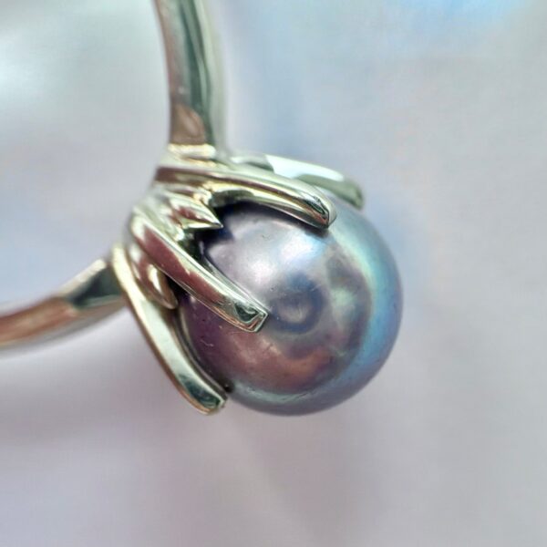 Vintage 14K Gold Ring With Lavender-Grey Pearl Size 5.75 - 2.7g - Image 7