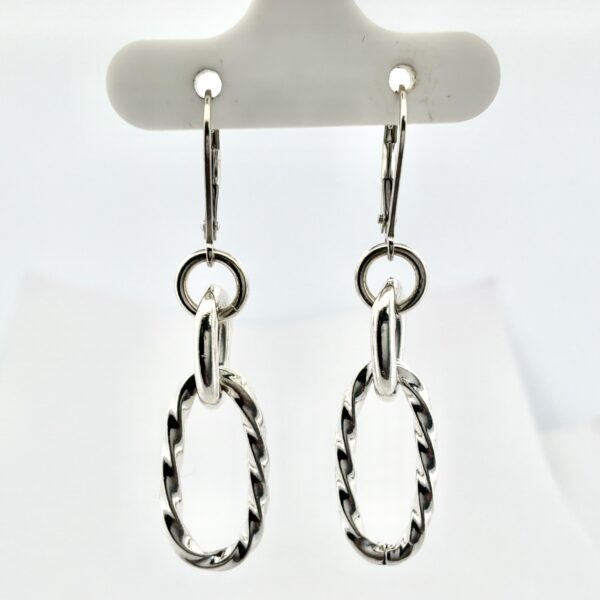 Vintage Sterling Silver 925 Earrings With Unique Paper Clip Design - 6.5g