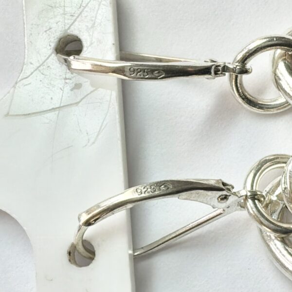 Vintage Sterling Silver 925 Earrings With Unique Paper Clip Design - 6.5g - Image 5