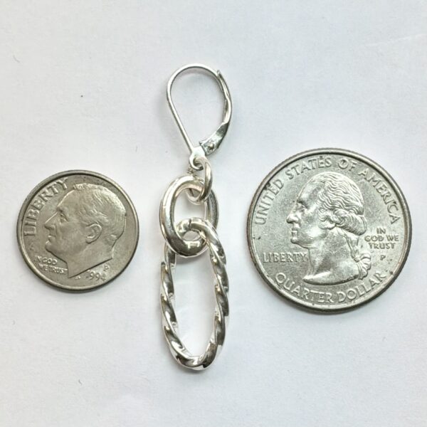 Vintage Sterling Silver 925 Earrings With Unique Paper Clip Design - 6.5g - Image 6