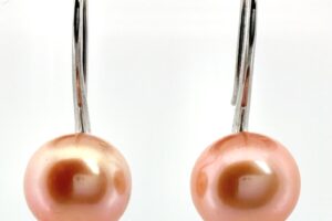 Vintage Sterling Silver 925 Earrings With Coral Pearls - 4.8g