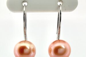 Vintage Sterling Silver 925 Earrings With Coral Pearls - 4.8g