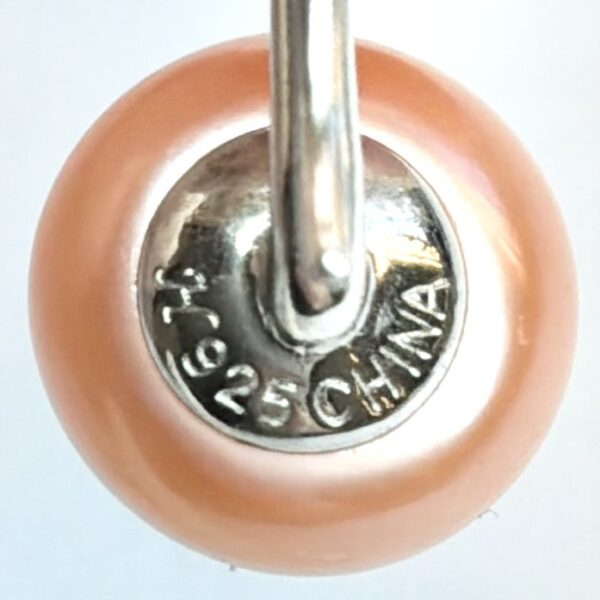 Vintage Sterling Silver 925 Earrings With Coral Pearls - 4.8g - Image 6