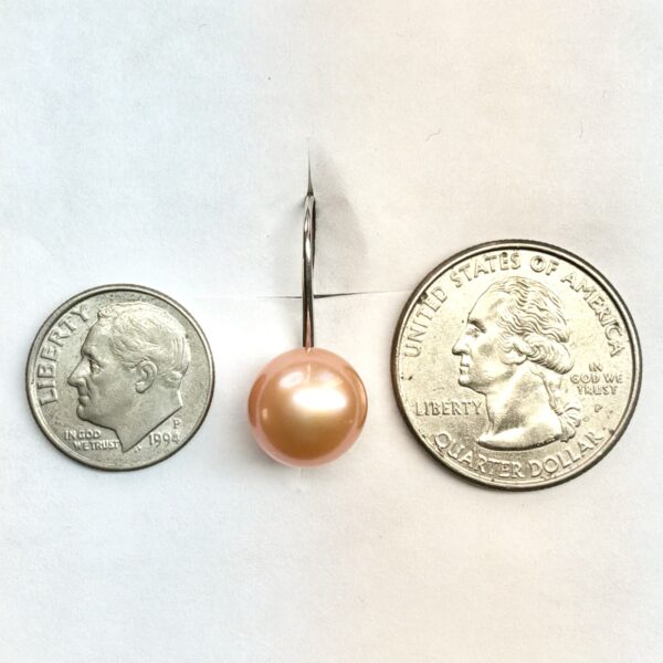 Vintage Sterling Silver 925 Earrings With Coral Pearls - 4.8g - Image 7