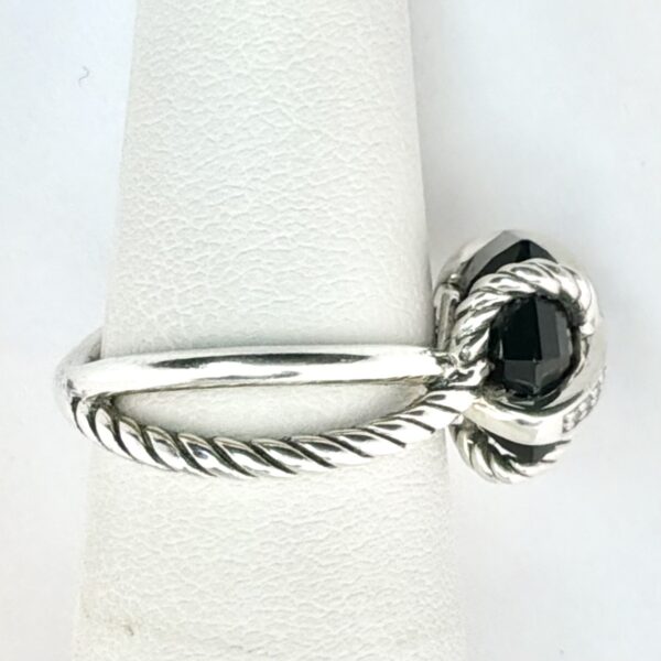 David Yurman Sterling Silver 925 Cable Wrap Ring With Black Onyx Stone Size 5 - 4.3g - Image 5